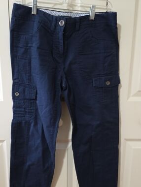 ( Petite) Navy Cargo Utility Pants. Lenght: 86"